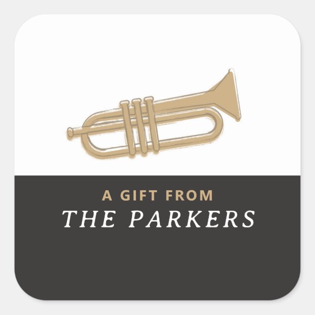 TRUMPET FYRKANTIGT KLISTERMÄRKE (Framsida)