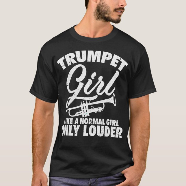Trumpet Girl Funny Trumpet Player Marching Band T Shirt (Framsida)