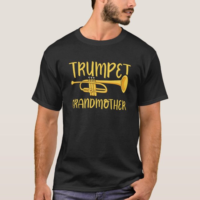 Trumpet Grandmother Instrument Musician Trumpeter  T Shirt (Framsida)