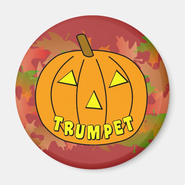 Trumpet Halloween Pumpkin Magnet (Framsidan)