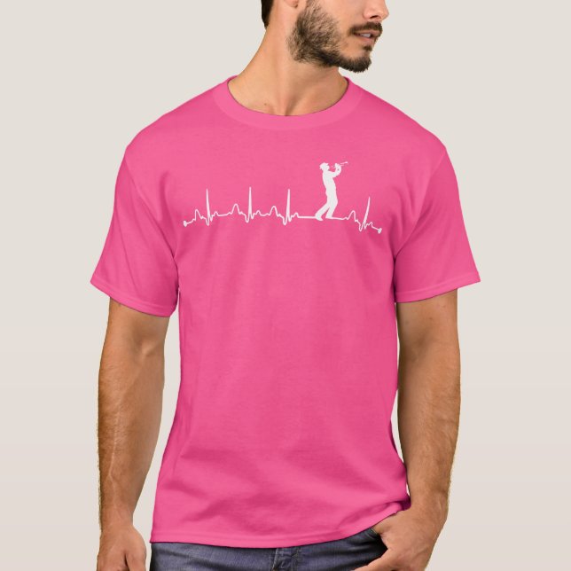 Trumpet Heartslag Ekg Shirt Trumpet Pulse Player T (Framsida)