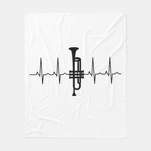 Trumpet Heartslag Fleecefilt (Framsidan)