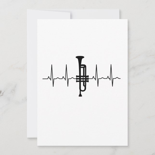 Trumpet Heartslag Inbjudningar (Framsida)
