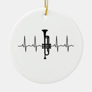 Trumpet Heartslag Julgransprydnad Keramik