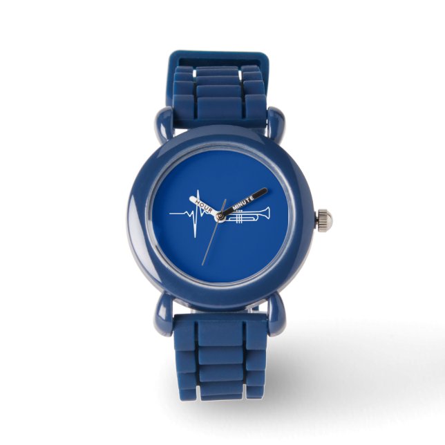 Trumpet Heartslag Trumpet Player Gift Armbandsur (Framsida)