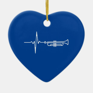 Trumpet Heartslag Trumpet Player Gift Julgransprydnad Keramik