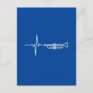 Trumpet Heartslag Trumpet Player Gift Vykort