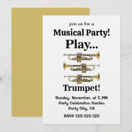 Trumpet Instrument Trumpeter Musical Party Inbjudningar