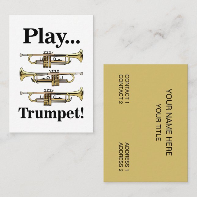Trumpet Instrument Trumpeter Musician Visitkort (Fram/baksida)