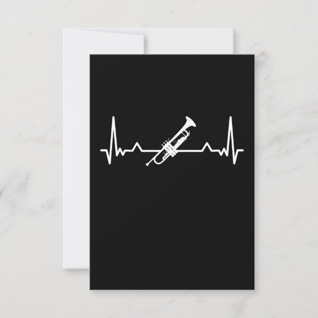 Trumpet Jazz Music Heartslag Funny Gift Tack Kort (Framsida)
