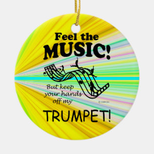 Trumpet känner musiken julgransprydnad keramik