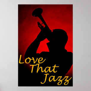 Trumpet "kärlek som Jazz" affisch