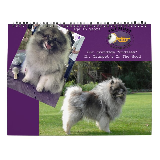 Trumpet Keeshond Calendar 2018 Kalender (Baksida)