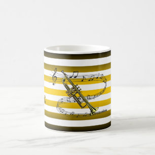 Trumpet ~ kommer att resa ~ Musical Rand ~ Kaffemugg