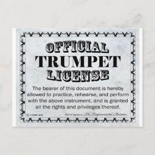 Trumpet License Vykort