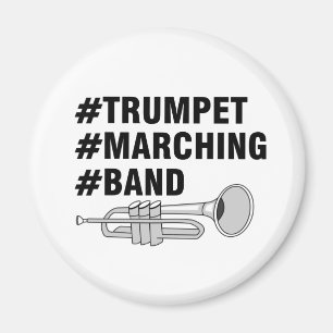 Trumpet Marching Band Hashtags Magnet