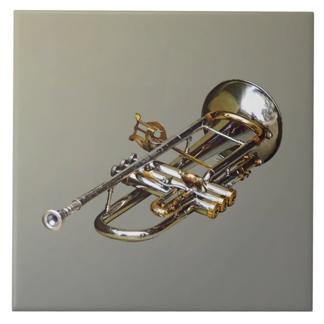 Trumpet med lyra kakelplatta (Framsidan)