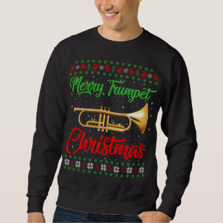 Trumpet Music Älskare Julafton Gift Ugly Trumpet C Lång Ärmad Tröja