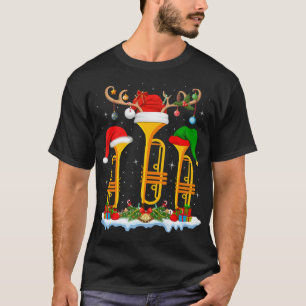 Trumpet Music Älskare Julafton Lighting Santa Trum T Shirt