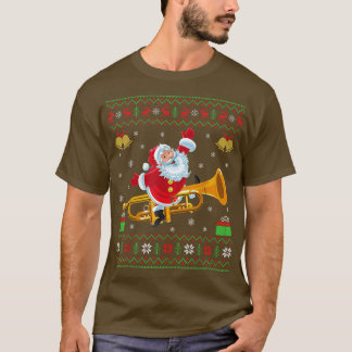 Trumpet Music Älskare Ugly Santa Riding Trumpet Ch T Shirt