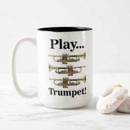 Trumpet Music Band Instrument Två-Tonad Mugg