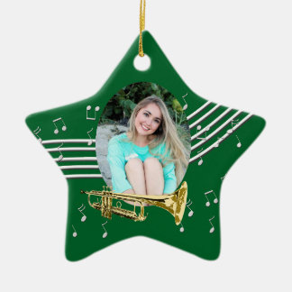 Trumpet Music Grönt Star Ceramic Ornament