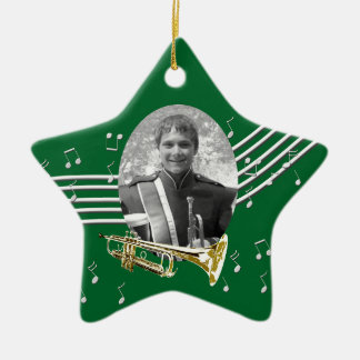 Trumpet Music Grönt Star Ceramic Ornament