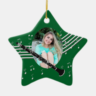Trumpet Music Grönt Star Ceramic Ornament