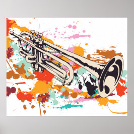 Trumpet Music Instrument anpassningsbar print post Poster