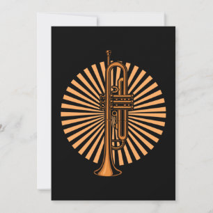 Trumpet Music Instrument Orchestra Band Jazz Gift Inbjudningar