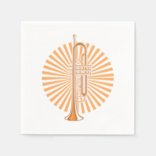 Trumpet Music Instrument Orchestra Band Jazz Gift Pappersservett