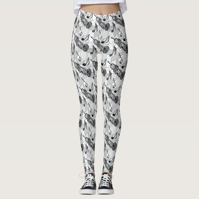 Trumpet Music Note-fragment Leggings (Framsida)