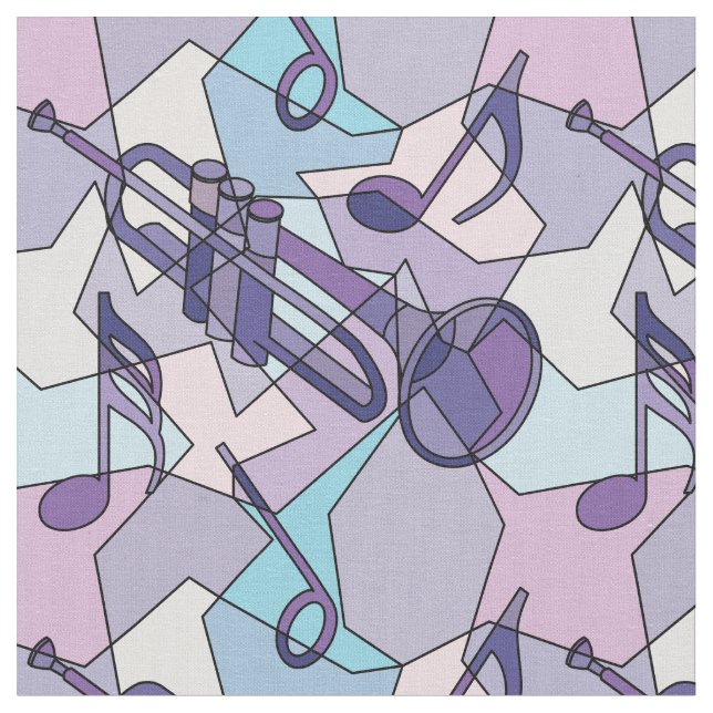 Trumpet Music Note-fragment Tyg (Närbild)