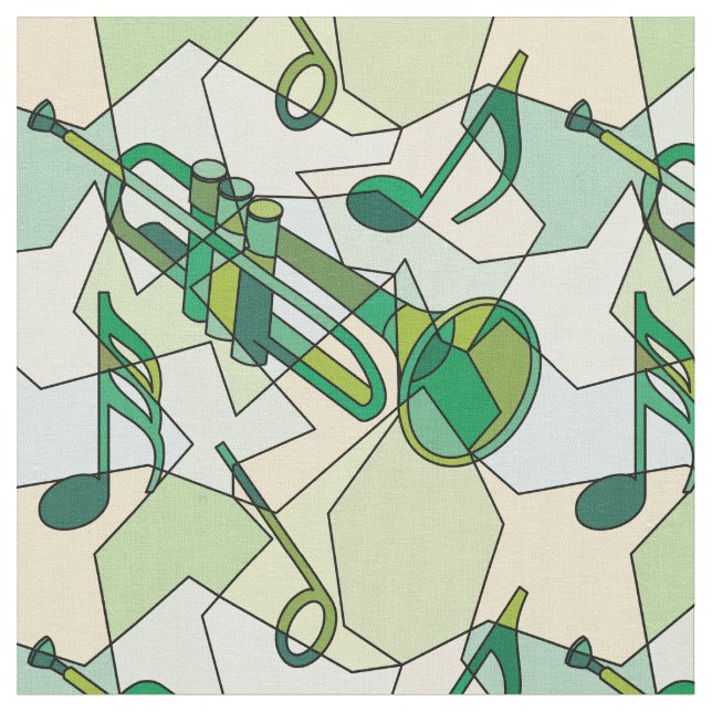 Trumpet Music Note-fragment Tyg (Närbild)