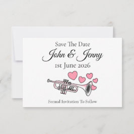 Trumpet Musician Bröllop spara datum