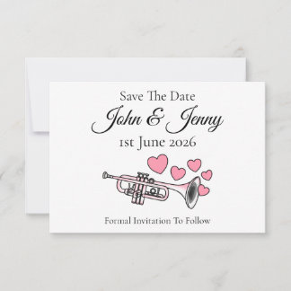 Trumpet Musician Bröllop spara datum