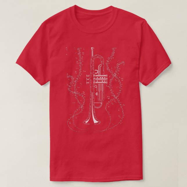 Trumpet Musik noter Instrument Musician Trumpeter T Shirt (Design framsida)