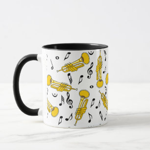 Trumpet Musik noter Mönster Mugg