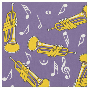 Trumpet Musik noter Mönster Tyg