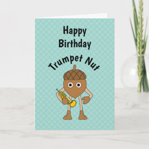 Trumpet Nöt Text Birday Card Kort