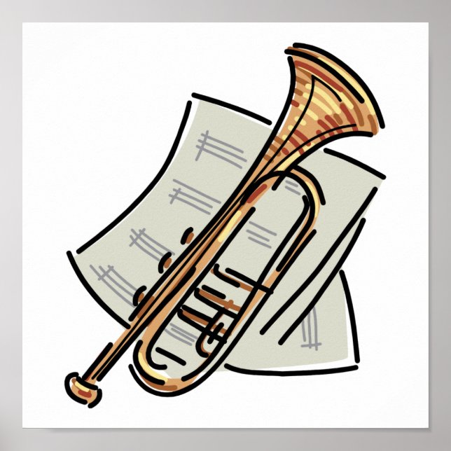 Trumpet och lakan musik poster (Framsidan)