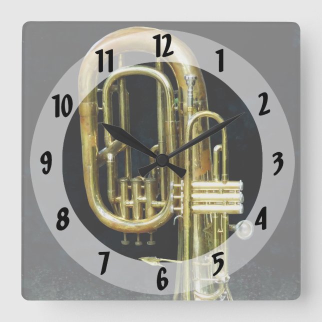 Trumpet och Tuba Fyrkantig Klocka (Framsida)