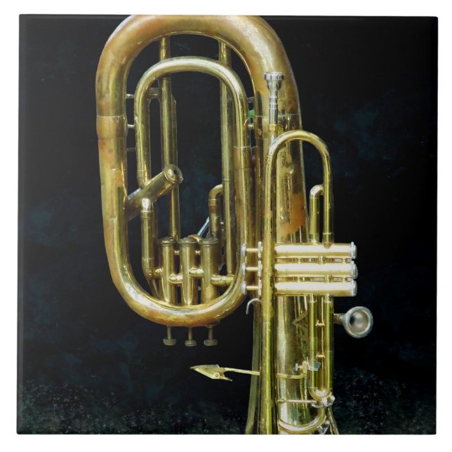 Trumpet och tuba kakelplatta (Framsidan)