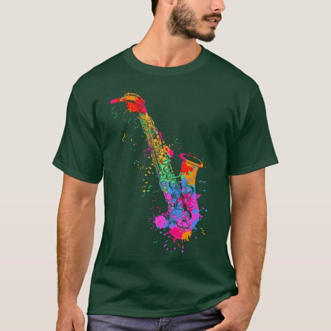 Trumpet Paint Stänk Musical Instrument Music Fre T Shirt (Framsida)
