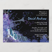 Trumpet & Piano Musical Pub Bat mitzvah inbjudan