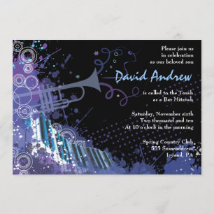 Trumpet & Piano Musical Pub Bat mitzvah inbjudan