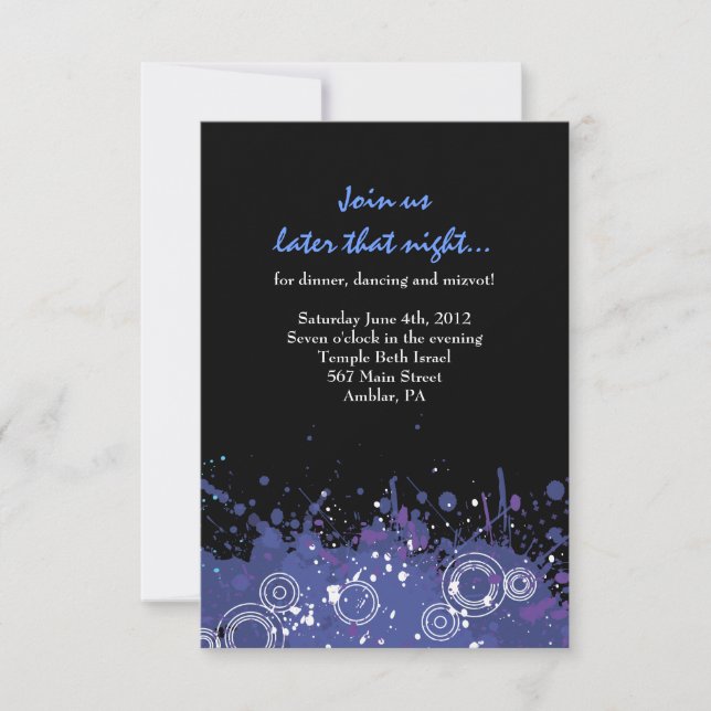 Trumpet & Piano Musical Pub Bat mitzvah Party Card Inbjudningar (Framsida)