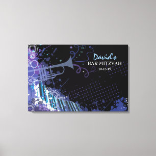 Trumpet & Piano Pub Bat mitzvah inloggningsskylt Canvastryck
