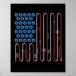 Trumpet Player 4:e juli Jazz Music USA Trumpet Poster