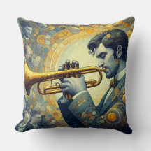 Trumpet Player-design dekorativ kudde